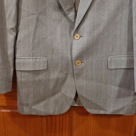 Marzotto Principe Italy Gray Pinstripe Pant Suit Wool Blend Classic Power Suit L - Picture 4 of 16